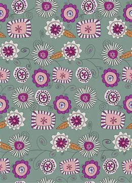 Abstract flowers. Seamless pattern. fabric, textile illustration Stock Illustration