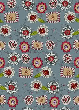 Abstract flowers. Seamless pattern. fabric, textile illustration Stock Illustration