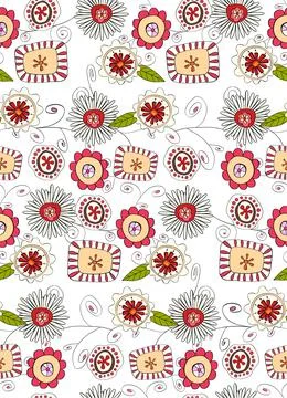 Abstract flowers. Seamless pattern. fabric, textile illustration Stock Illustration