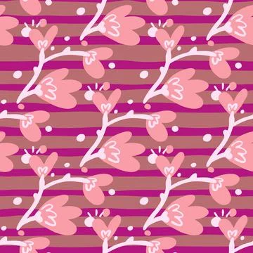 Abstract flowers seamless pattern. Stock Illustration