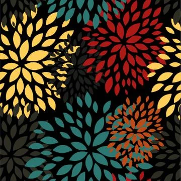 Abstract flowers seamless pattern vector illustration Stock Illustration