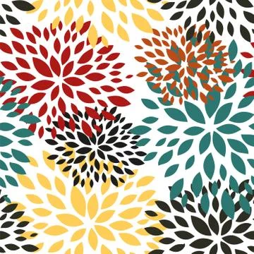 Abstract flowers seamless pattern vector illustration Stock Illustration