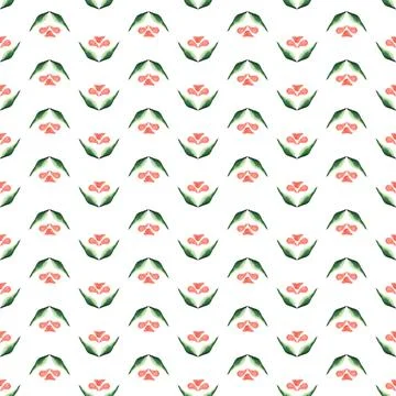 Abstract flowers. Simple seamless pattern of abstract watercolor flowers on a Stock Illustration