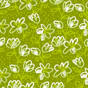 Abstract flowers sketch seamless pattern Illustrazione stock