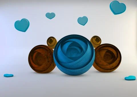 Abstract flowers,3D Stock Illustration