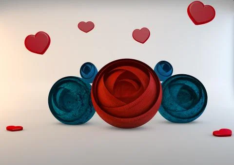 Abstract flowers,3D Stock Illustration