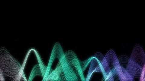 Abstract Flowing Aurora Light Ribbons on Black Background Loop Stock Footage 346372285