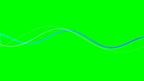 Abstract flowing blue and white wave lines on a vibrant green background Stock Footage 340900621