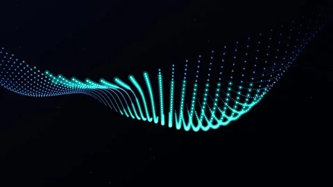 Abstract flowing blue dots wave pattern forming organic digital surface mot.. Stock Footage 348712703