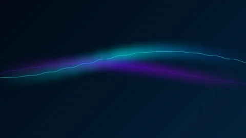 Abstract flowing blue light wave against a dark deep navy background Video stock 338310529