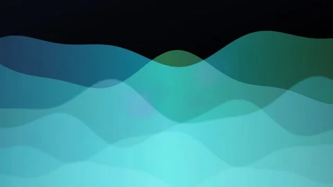 Abstract flowing blue waves with soft gradients against dark background 库存影片 335149873