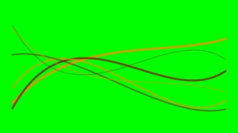 Abstract flowing brown and orange lines on a vibrant green background screen Stock Footage 340266219