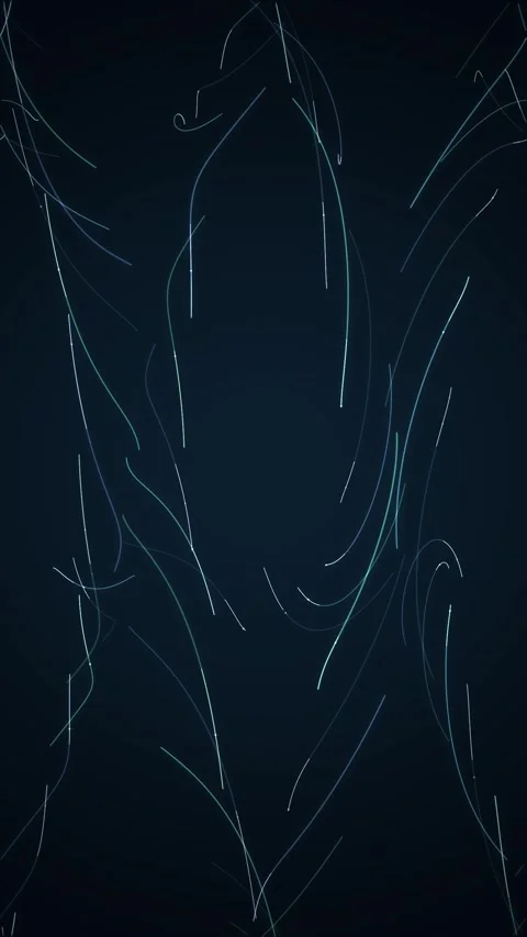 Abstract flowing connection lines pattern on dark blue gradient backdrop Stock Footage 345494395