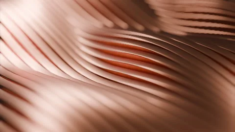 Abstract flowing copper waves with soft light, shadow creating sense of motion Stock Footage 324798778