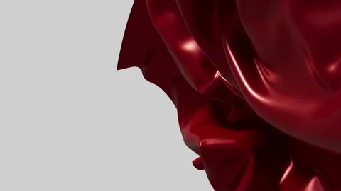 Abstract flowing dark red fabric wavy background animation elegant lux Vídeo Stock 343757034
