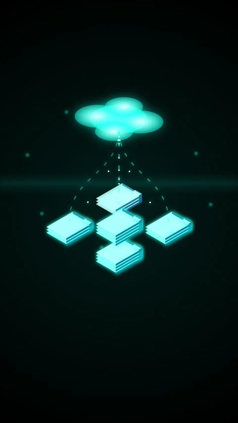 Abstract flowing data network connection background technology blue light Stock Footage 344934709