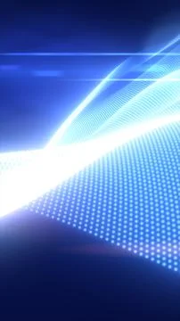 Abstract flowing digital wave composed of glowing blue dots forming a dynamic Illustrazione stock