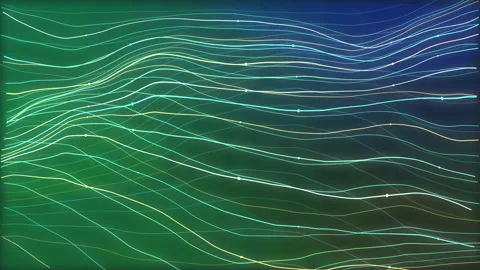 Abstract flowing digital wave data stream pattern background loop Stock Footage 346735888