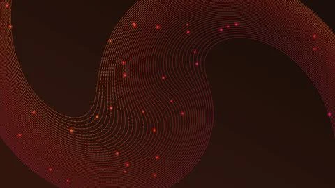 Abstract flowing dot pattern on a dark background creating a dynamic digita.. Illustrazione stock