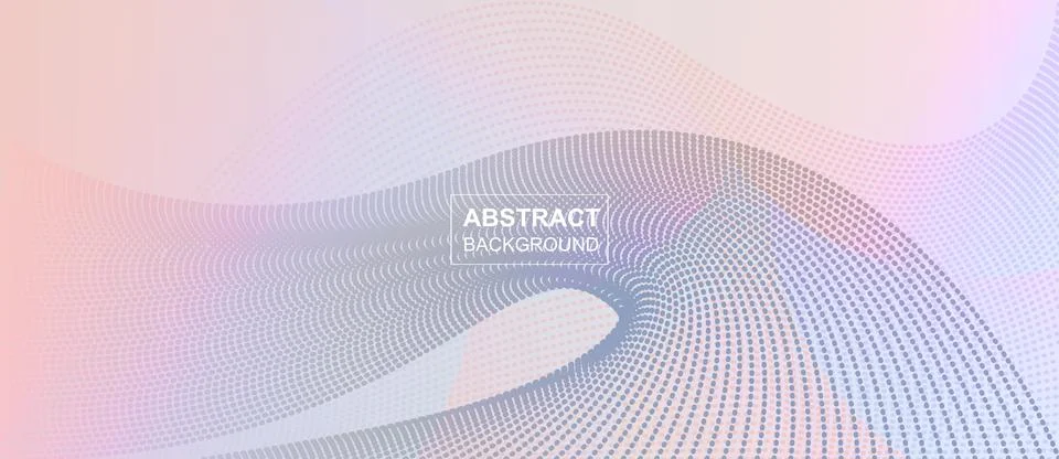 Abstract flowing dots particles wave pattern halftone colors gradient curve Stock Illustration