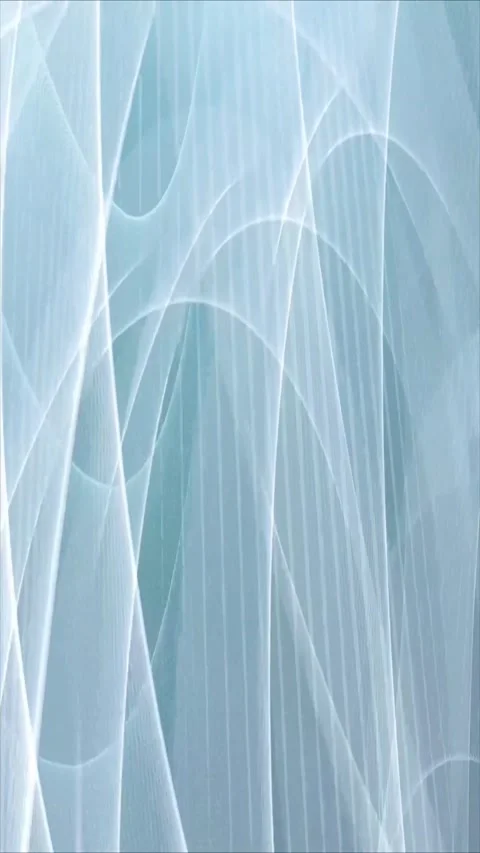 Abstract flowing fabric waves in motion. Soft translucent drapery Video stock 339778568