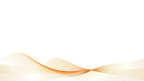 Abstract flowing gold lines creating a dynamic wave pattern on white Stock Illustration