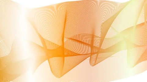 Abstract flowing gold lines creating a dynamic wave pattern on white イラスト素材
