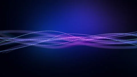 Abstract flowing Gradient Fluid waves. Motion of digital data flow. Stock Footage 258824612
