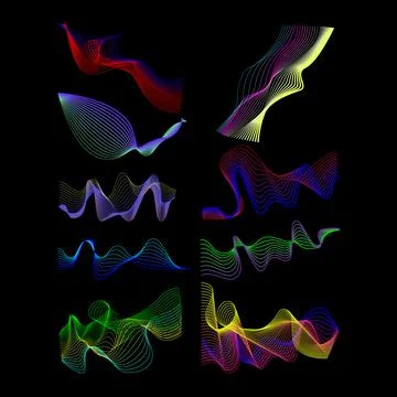 Abstract flowing gradient lines creating dynamic wave patterns 스톡 일러스트