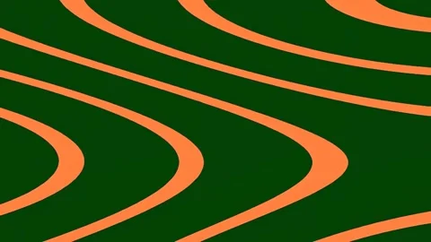 Abstract flowing green and orange waves pattern background animation Stock Footage 341055554
