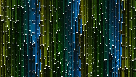 Abstract flowing green blue light curtain background technology data stream.. Stock Footage 337164549