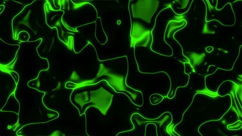 Abstract, flowing green lines on black background Stock Footage 280289890