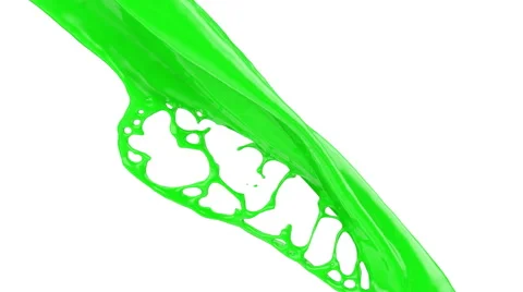 Abstract flowing green paint, alpha channel included (FULL HD) Vidéo 40060598