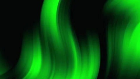 Abstract flowing green waves on black background Stock Footage 327478285