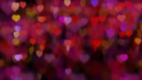 Abstract flowing hearts bokeh background motion footage. Stock Footage 336812911