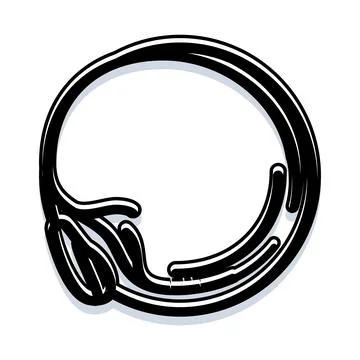 Abstract flowing ink circle frame design 스톡 일러스트