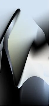 Abstract flowing light blue and gray gradient curves with soft shadows Stock Illustration