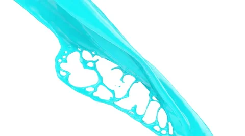 Abstract flowing light blue paint, alpha channel included (FULL HD) Video stock 40060652