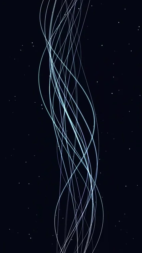 Abstract flowing light lines creating a dynamic vertical pattern on dark ba.. Stock Footage 348336387