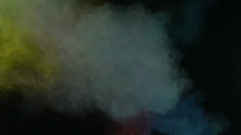 Abstract flowing light particles in motion. Vibrant neon smoke swirls for dynami Stock-Footage 340456774