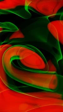 Abstract Flowing Light Patterns in Green and Red Stock Illustration