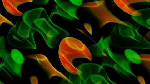 Abstract Flowing Light Patterns in Green and Red Stock Illustration