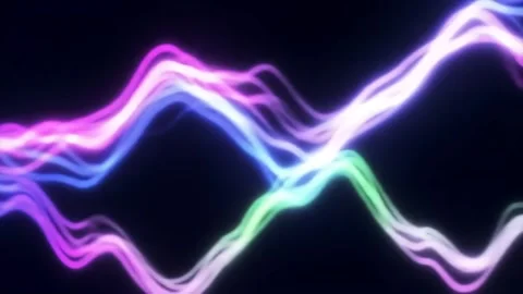 Abstract Flowing Light Streaks Animation on Dark Background Stock Footage 313324224