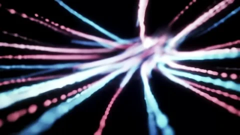 Abstract Flowing Light Streaks Pink and Blue Dynamic Motion Stock Footage 313324201