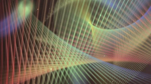 Abstract Flowing Light Threads Shifting Colors in Motion 库存影片 342719982