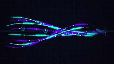 Abstract Flowing Light Trails: Data Stream, Network Connection, Technology .. Stock Footage 346661965
