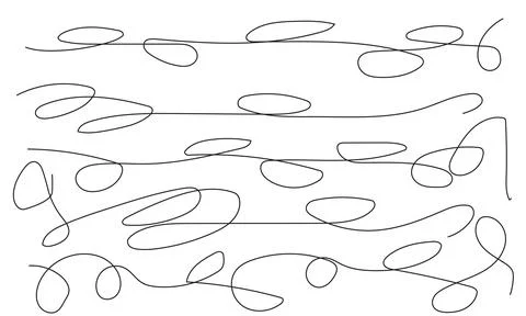 Abstract flowing line art pattern composed of smooth rounded loops and simp.. Stock Illustration