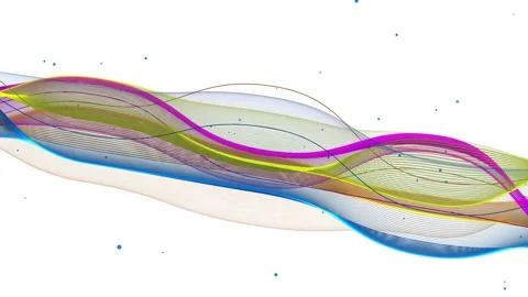 Abstract flowing line waves on gradient background animation, dynamic lines.. Video stock 329111989