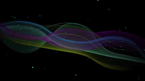Abstract flowing line waves on gradient background animation, dynamic lines.. Stock Footage 329112818