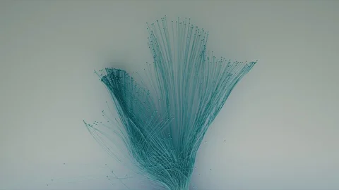 Abstract Flowing Lines, 3d Animation 4k Video stock 100156009